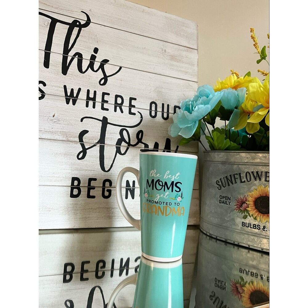 Coffee Mug‎ 12oz The Best Moms Get Promoted To Grandmas Ceramic Gift